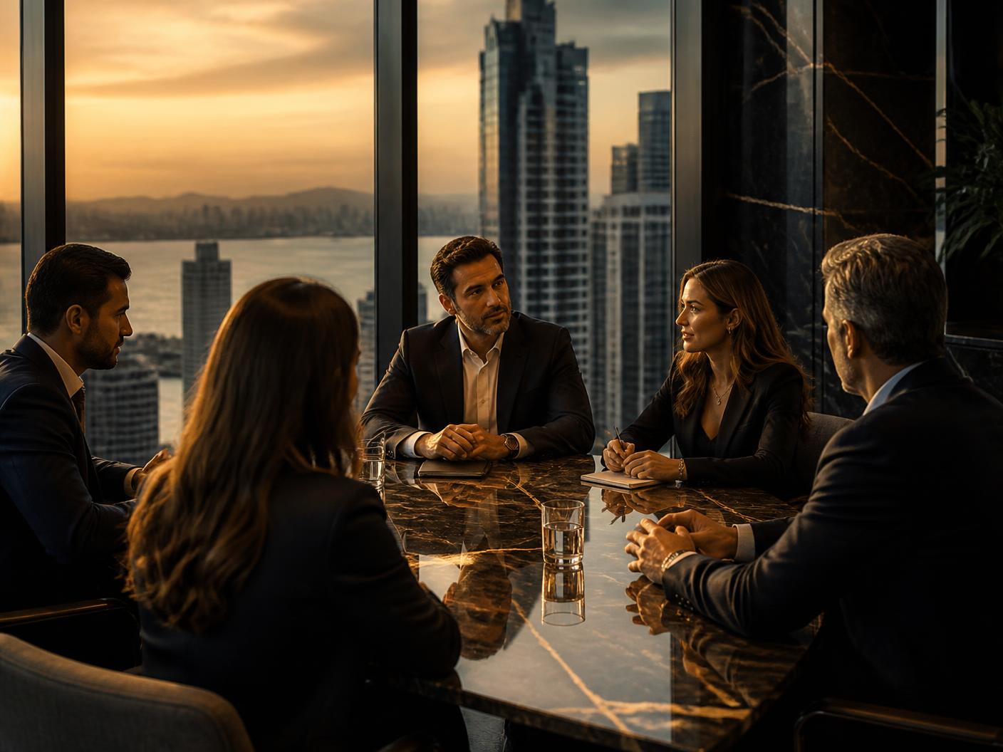 Equipo directivo de Rendon Nexus Group Panamá en reunión de estrategia
